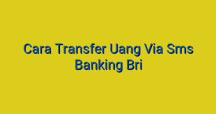 Cara Transfer Uang Via Sms Banking Bri
